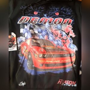 P.     LNWT Mens Black sweatshirt, Dodge X Reasons, Tacing, Demon Sz M